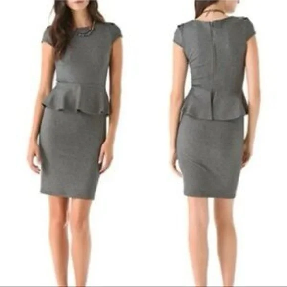Alice + Olivia Gray Peplum Dress - Picture 2 of 13